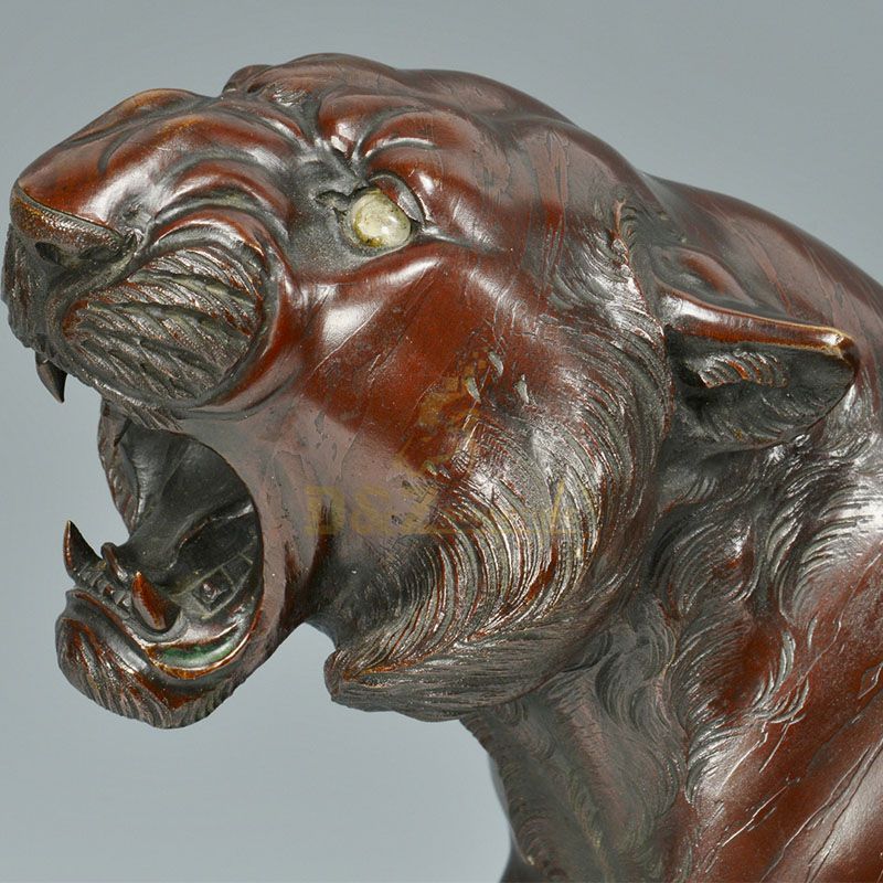 Indoor antique bronze tiger statue for sale