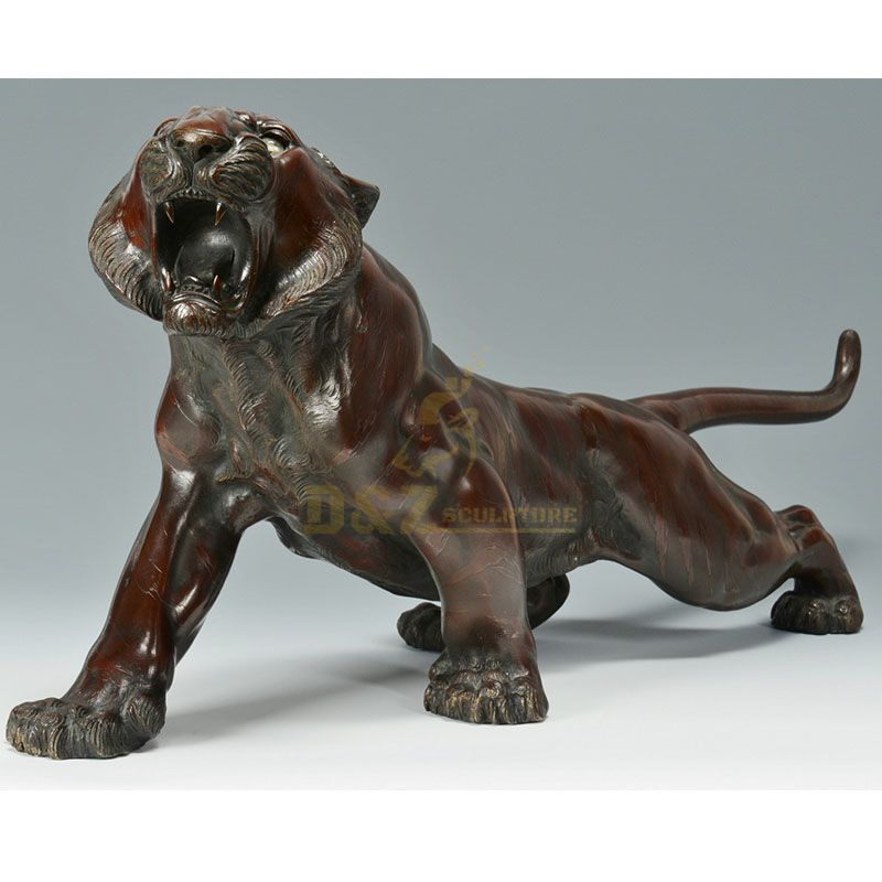 Indoor antique bronze tiger statue for sale