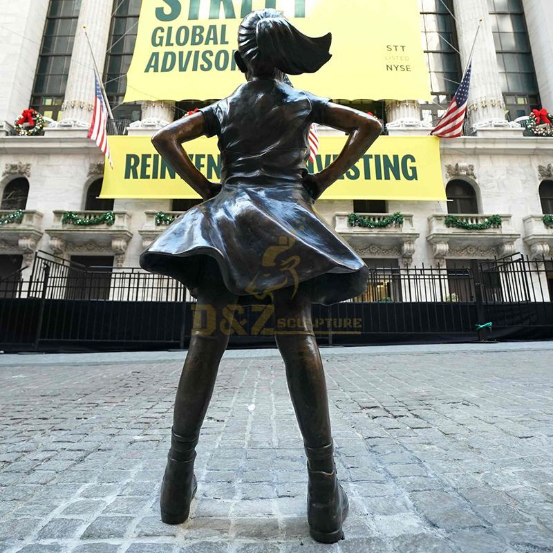 The wall street bull fearless girl statue replica
