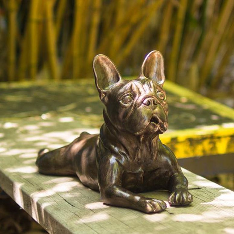 Export Hand cast the best quality French bulldog garden statue