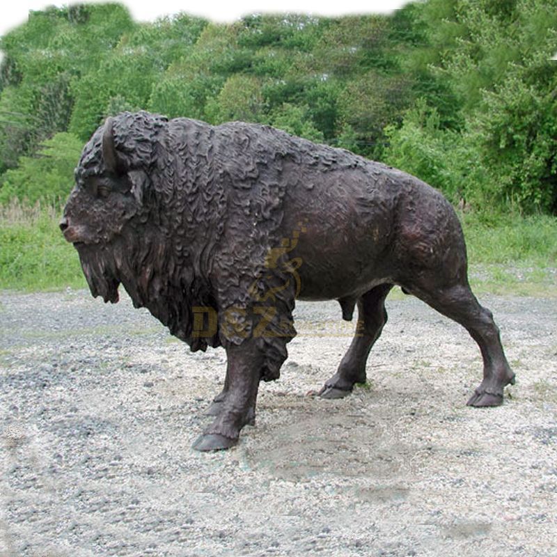 large bronze buffalo statue life size for yard