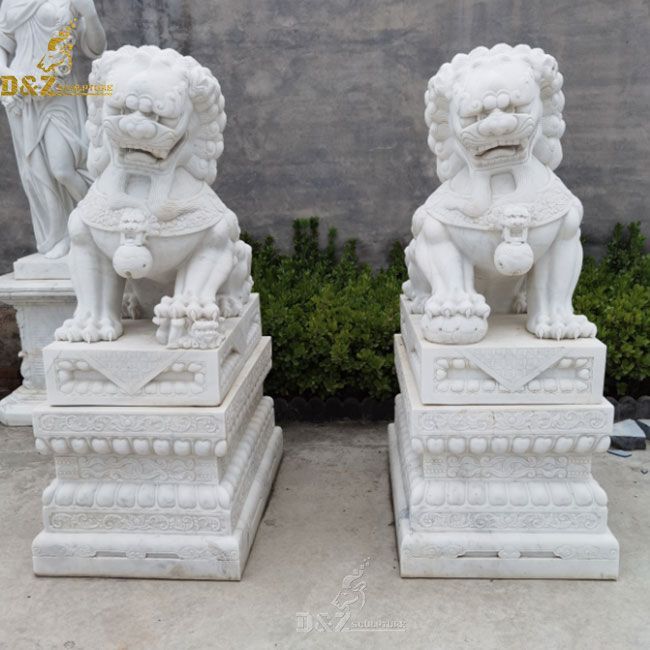 Marble komainu statues for sale