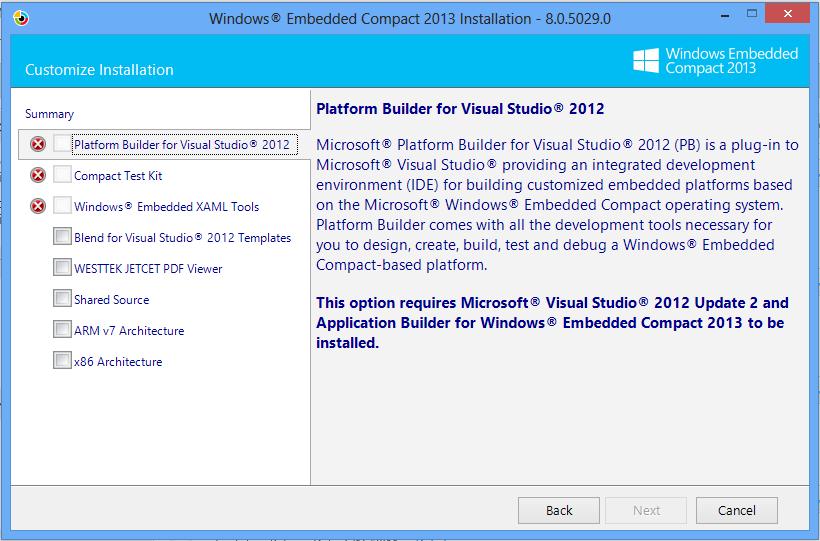 Windows Embedded Compact 2013 Installation Troubleshoot Windows CE