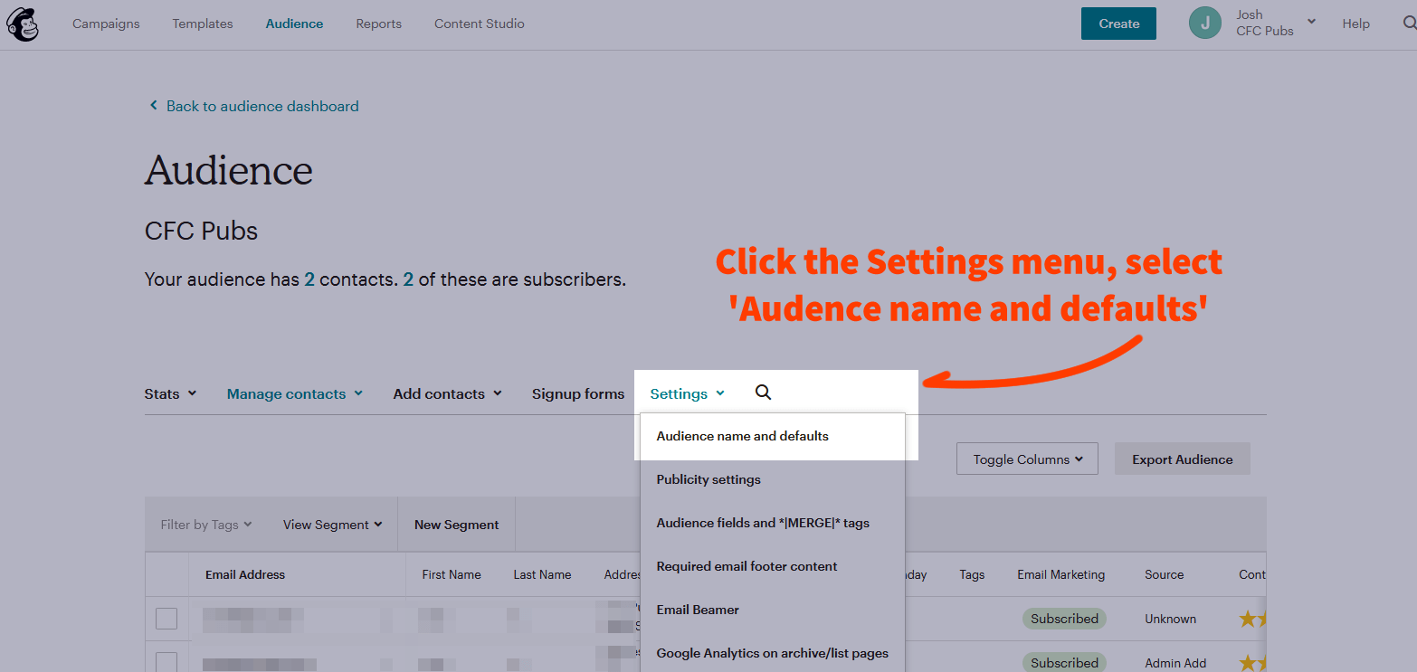 Mailchimp Integration