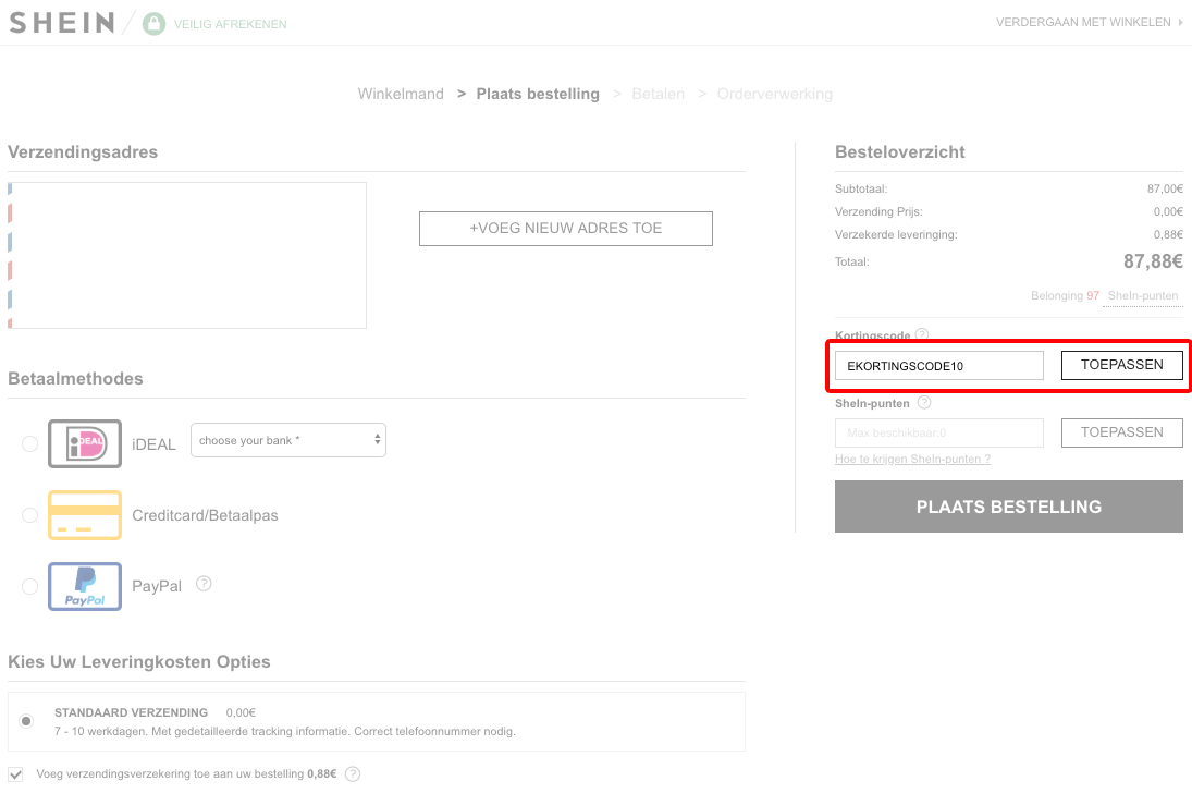 gratis verzending • SHEIN kortingscode in september eKortingscode.nl
