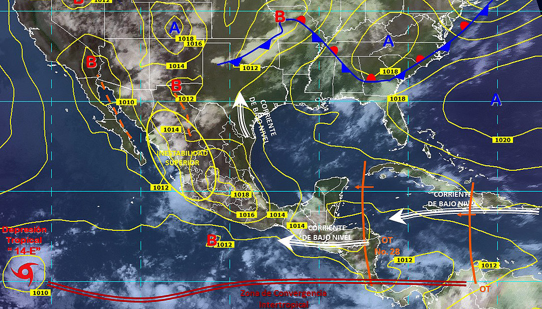 Pronóstico del tiempo en México para miércoles 15 de agosto del 2018