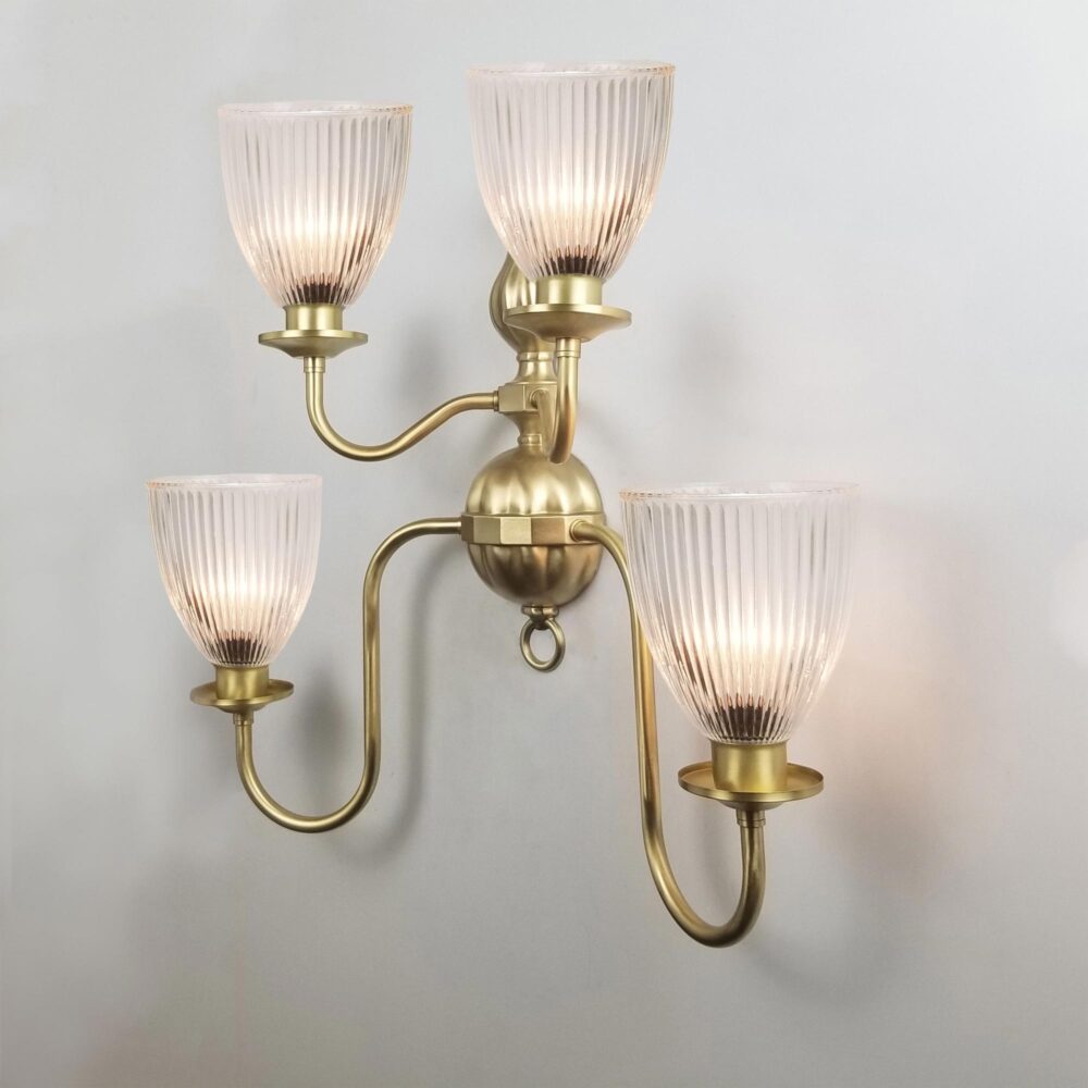 Double Glass Brass Rod Wall Light E2 Contract Lighting