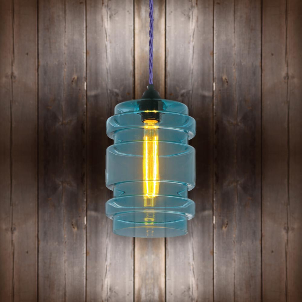 GlassCylinderPendantLightPurpleTwistedBraidedCLB00489 E2