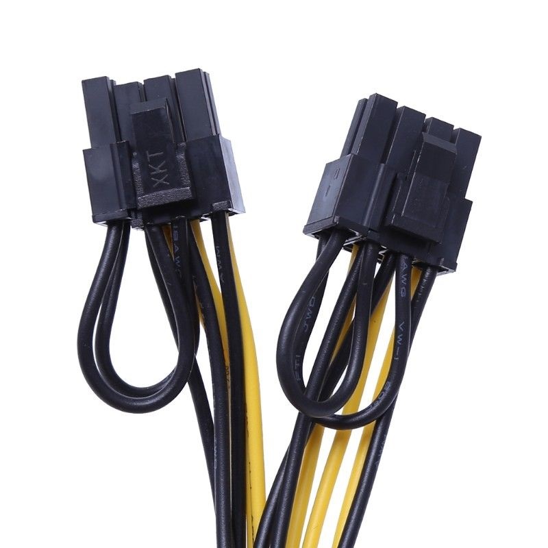PCIE GPU 6pin to Dual 6+2pin(6pin/8pin) Power Splitter Cable PCI