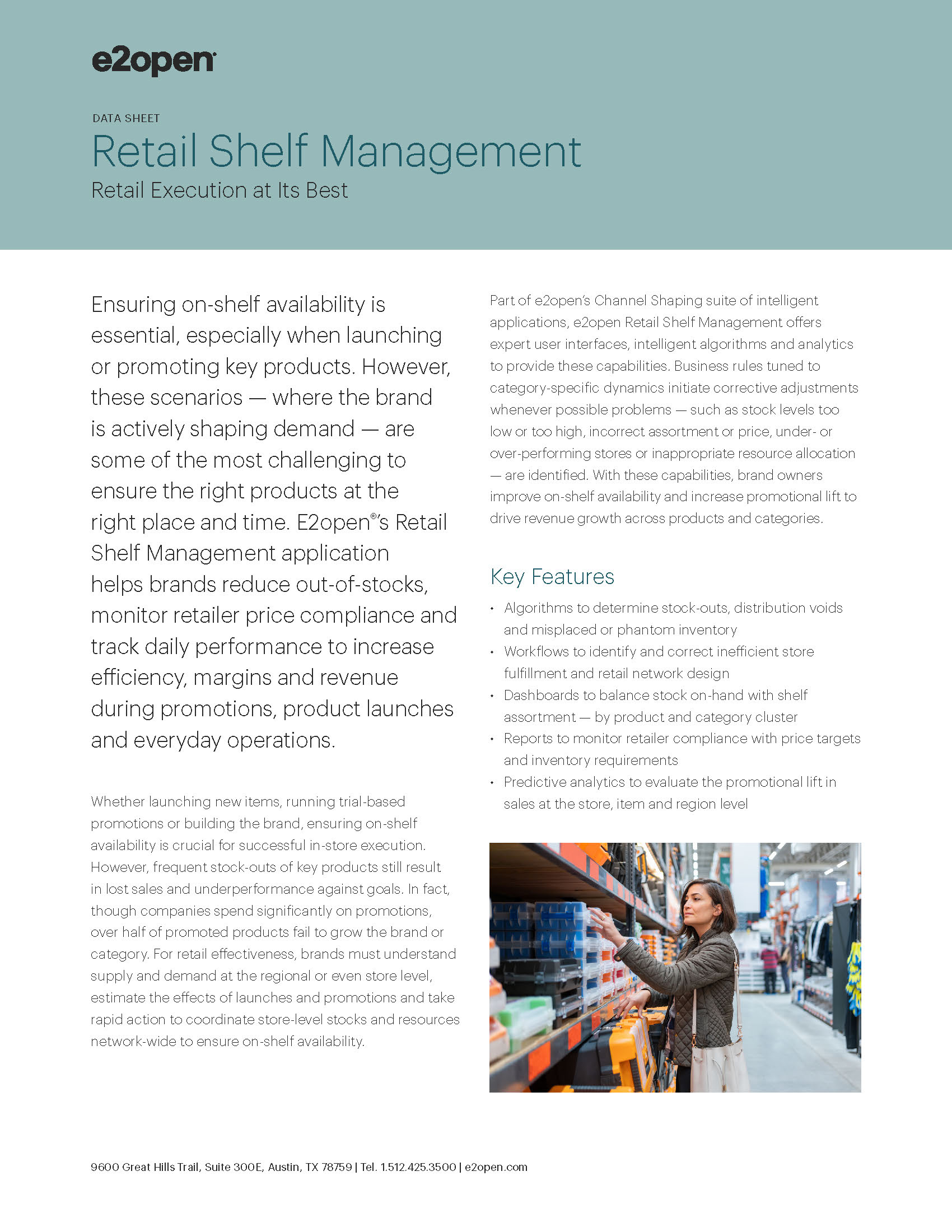 Retail Shelf Management Data Sheet e2open