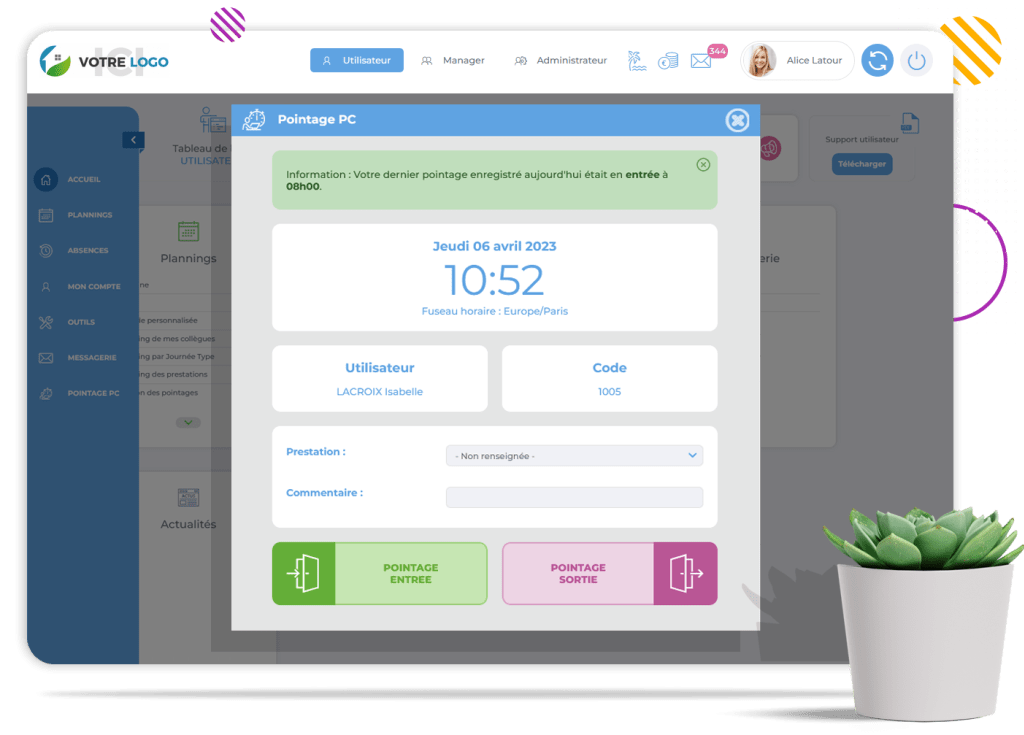 Clockin system Employee Time & Attendance Time