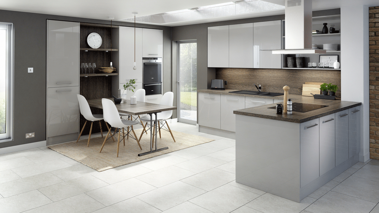 Logica Gloss Light Grey EA Kitchens Ltd