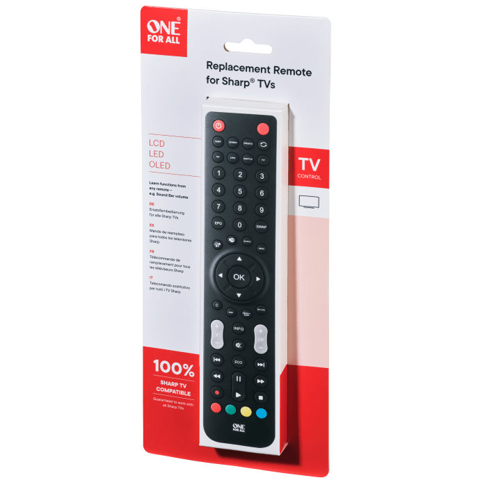 Sharp TV Replacement Remote Control Essential Accessories