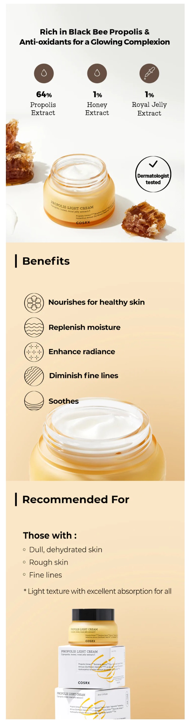 Cosrx Propolis Light Cream 65ml