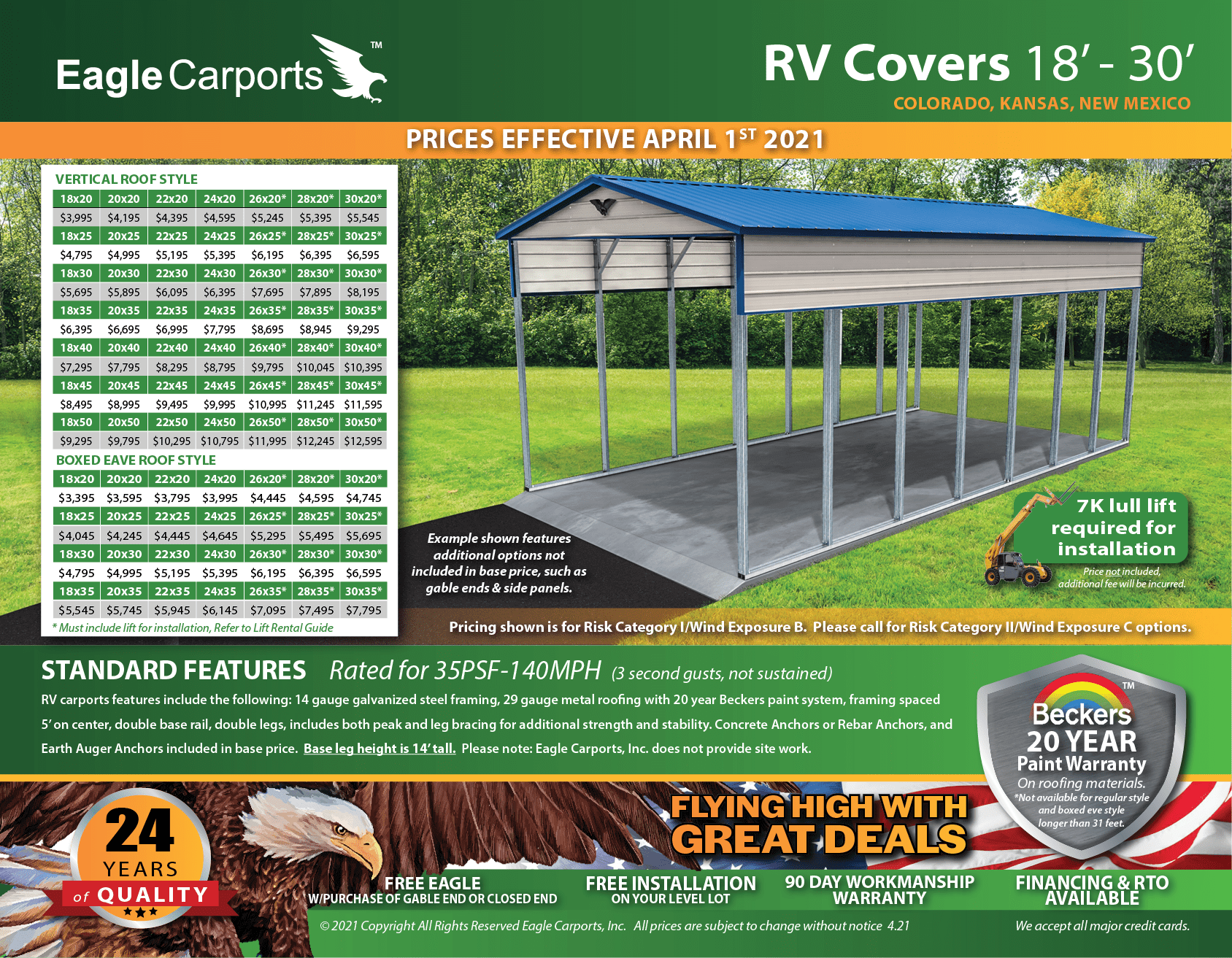 GREEN RV Eagle Carports