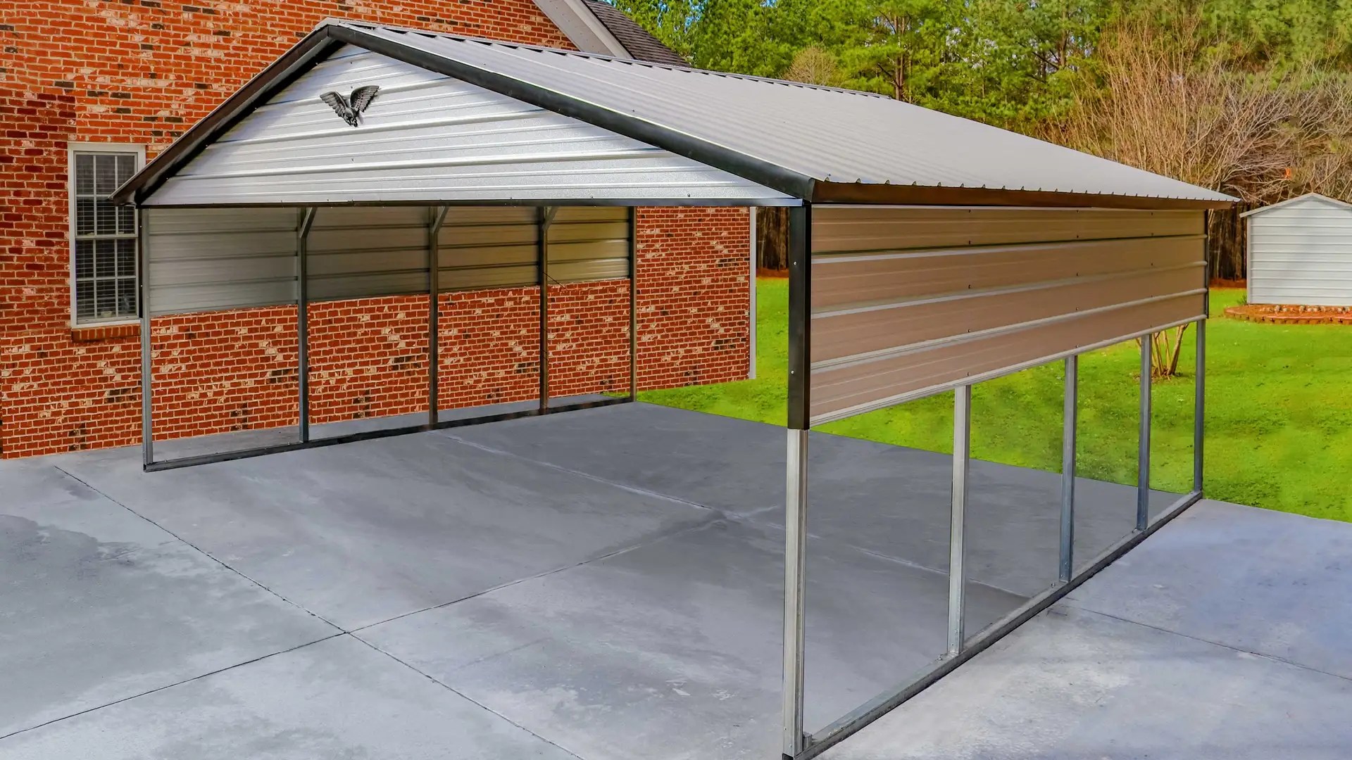 24x20x7 Metal Carport Vertical Roof Eagle Carports