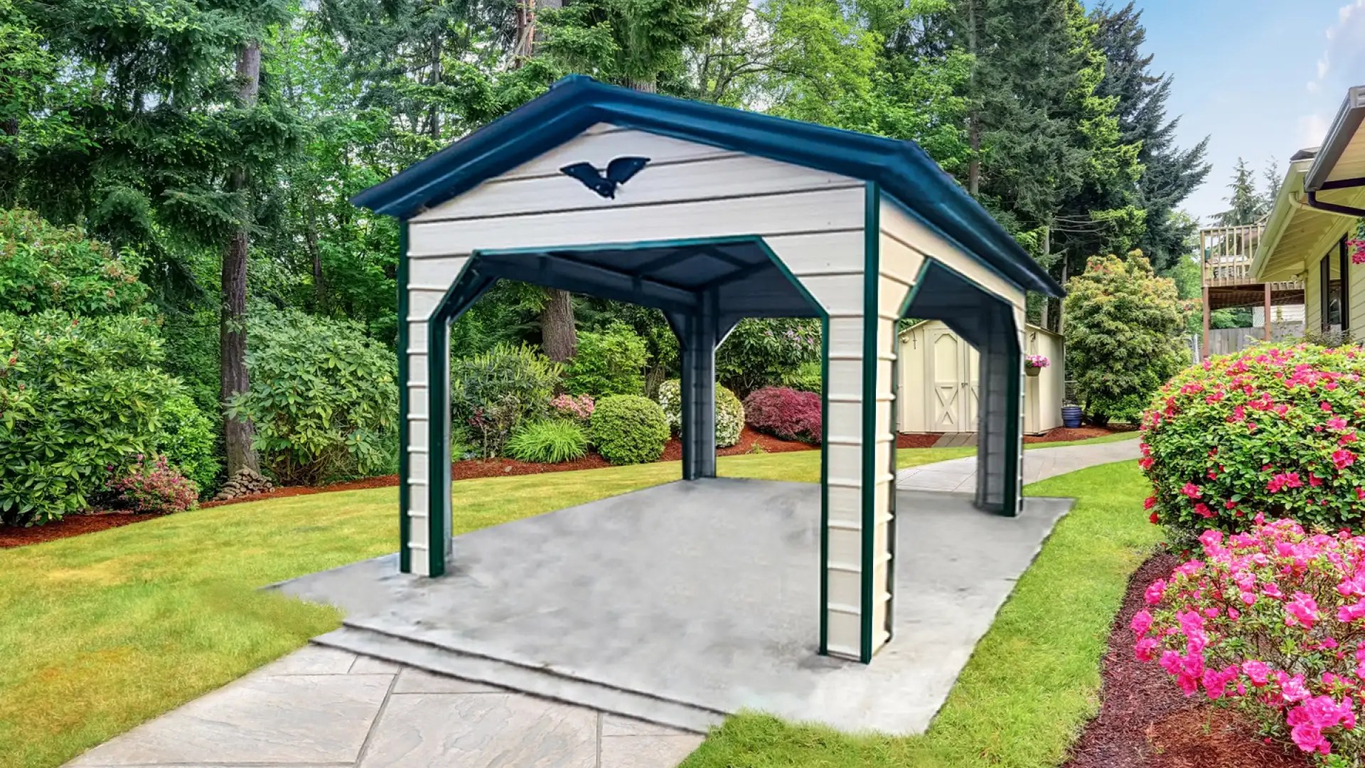 12x15x9 Metal Carport Vertical Roof Eagle Carports