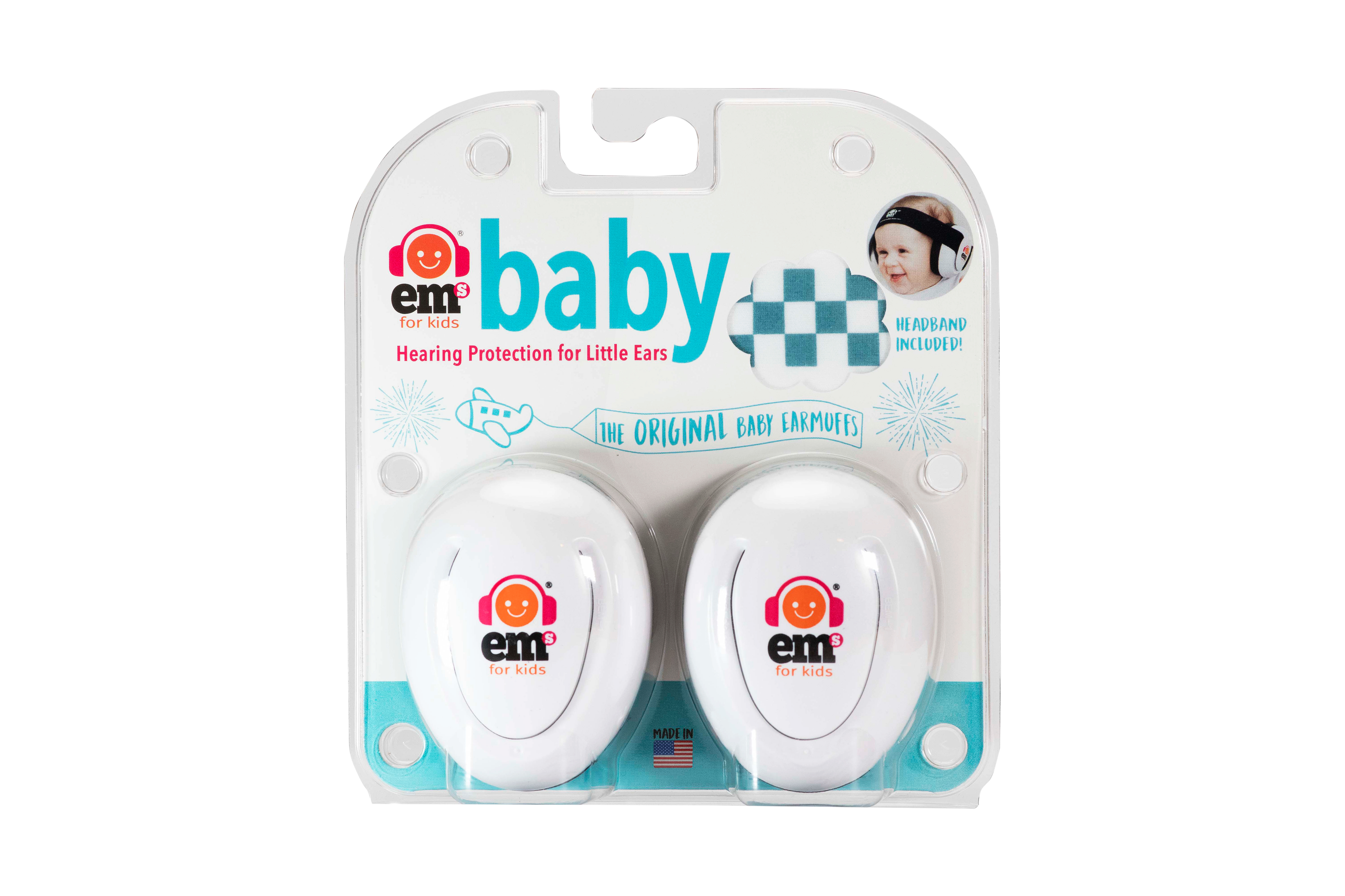 BABY Earmuffs Black on White Ems for Kids Earmuffs