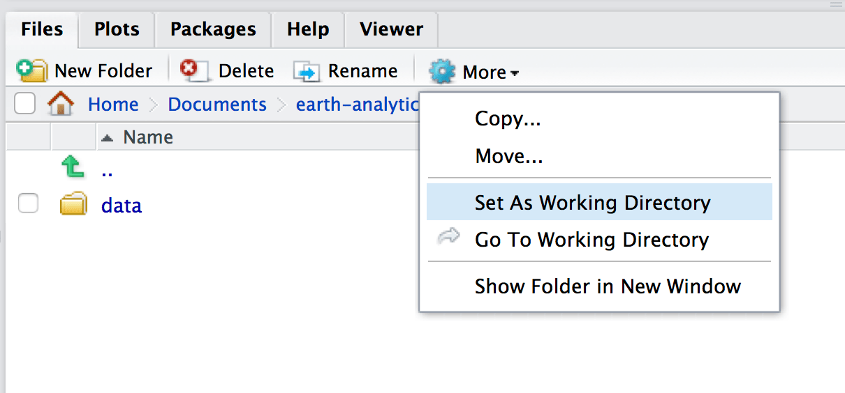 Create a Project & Working Directory Setup Earth Data Science Earth Lab