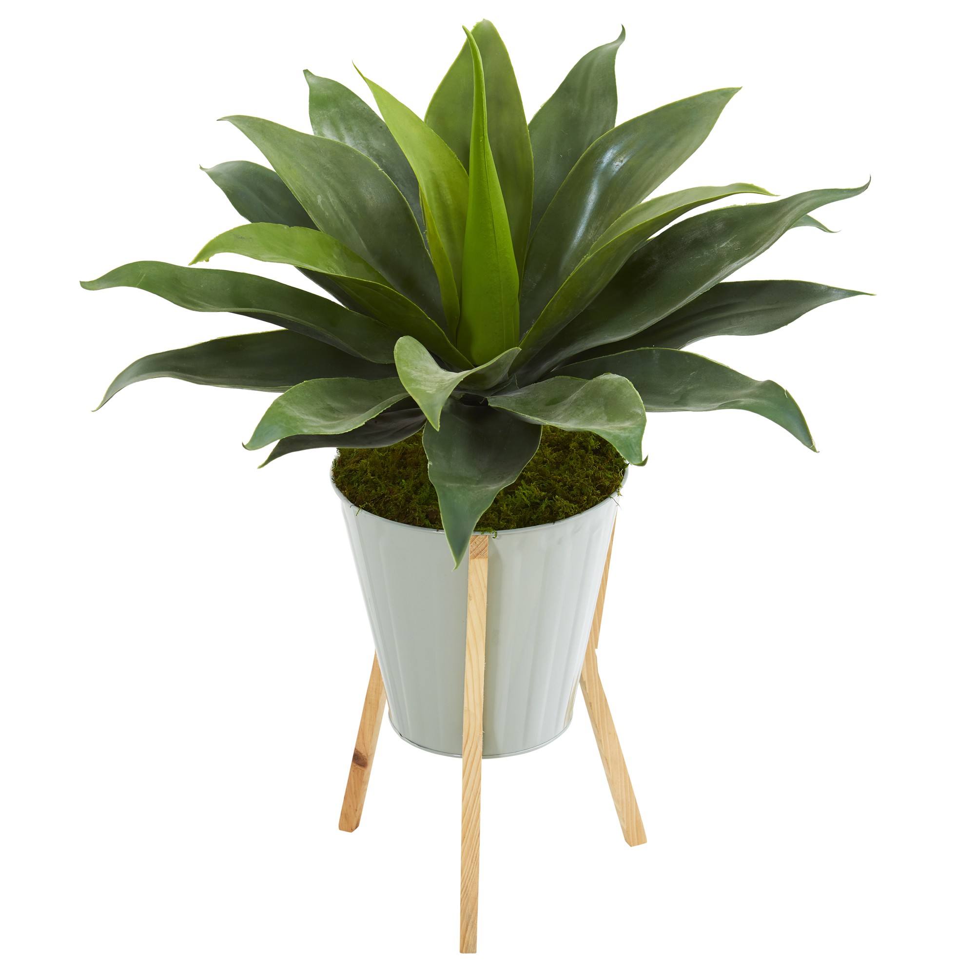 Earthflora > Artificial Desert Agave > 28” Large Agave Artificial Plant In Green Planter With