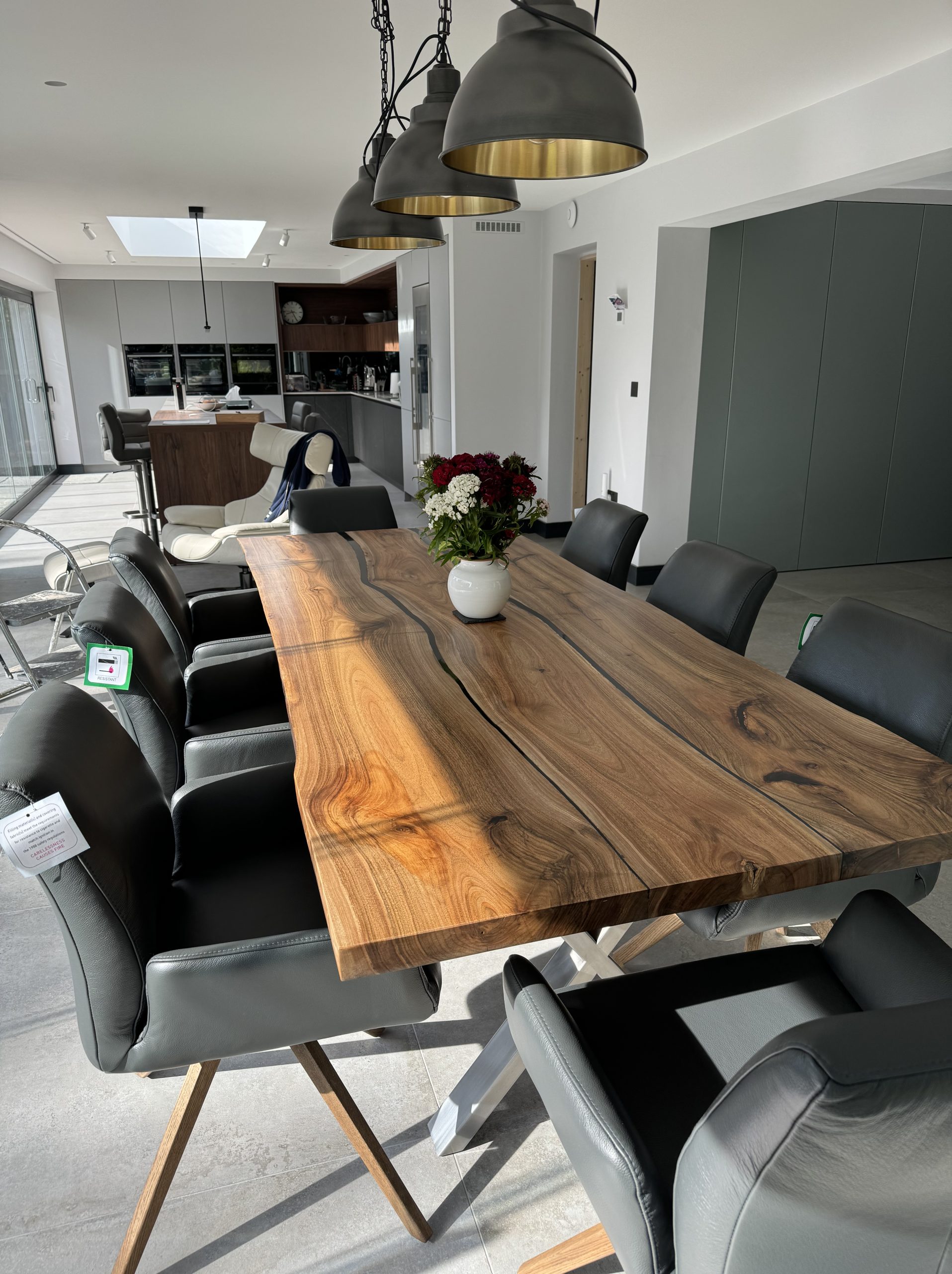 Live Edge Walnut Dining Table with Resin Rivers EARTHY® TIMBER