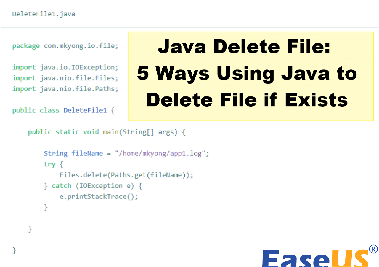 Java Delete File 4 Ways to Delete Files in Java (with Video) EaseUS