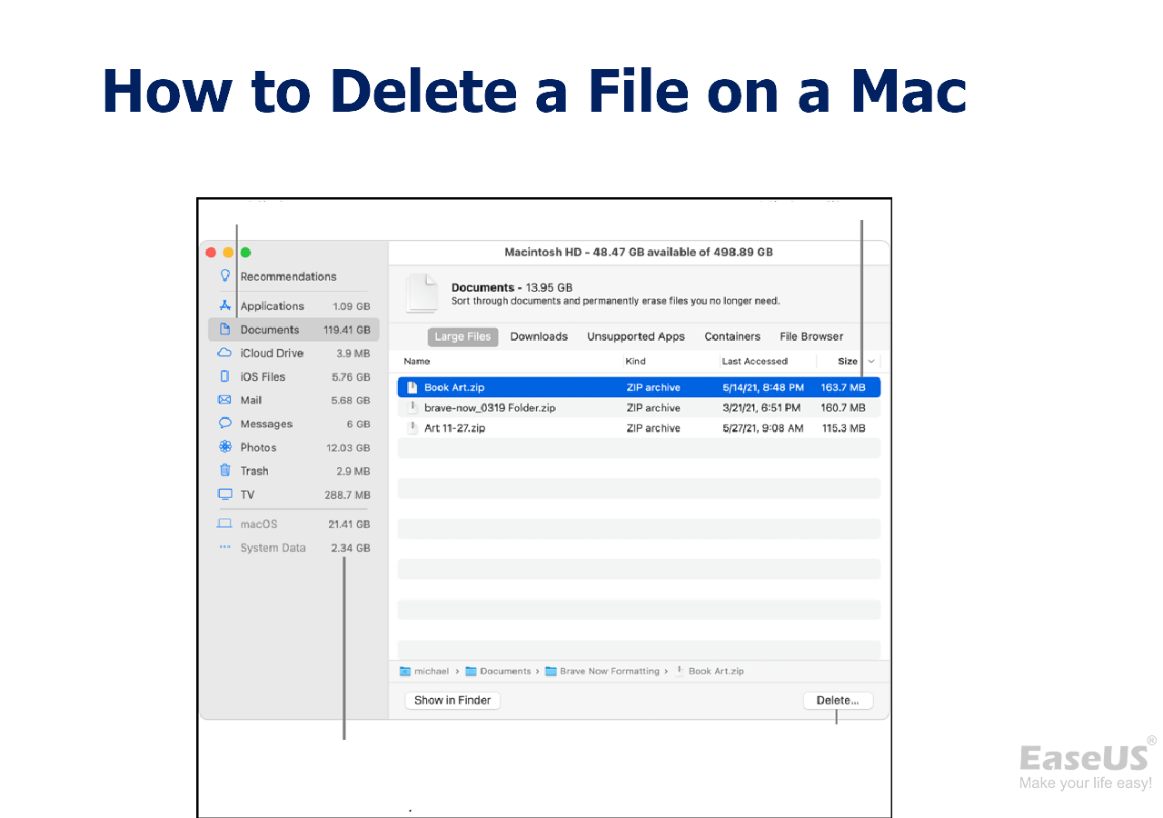 How to Delete a File on a Mac in Four Approaches EaseUS