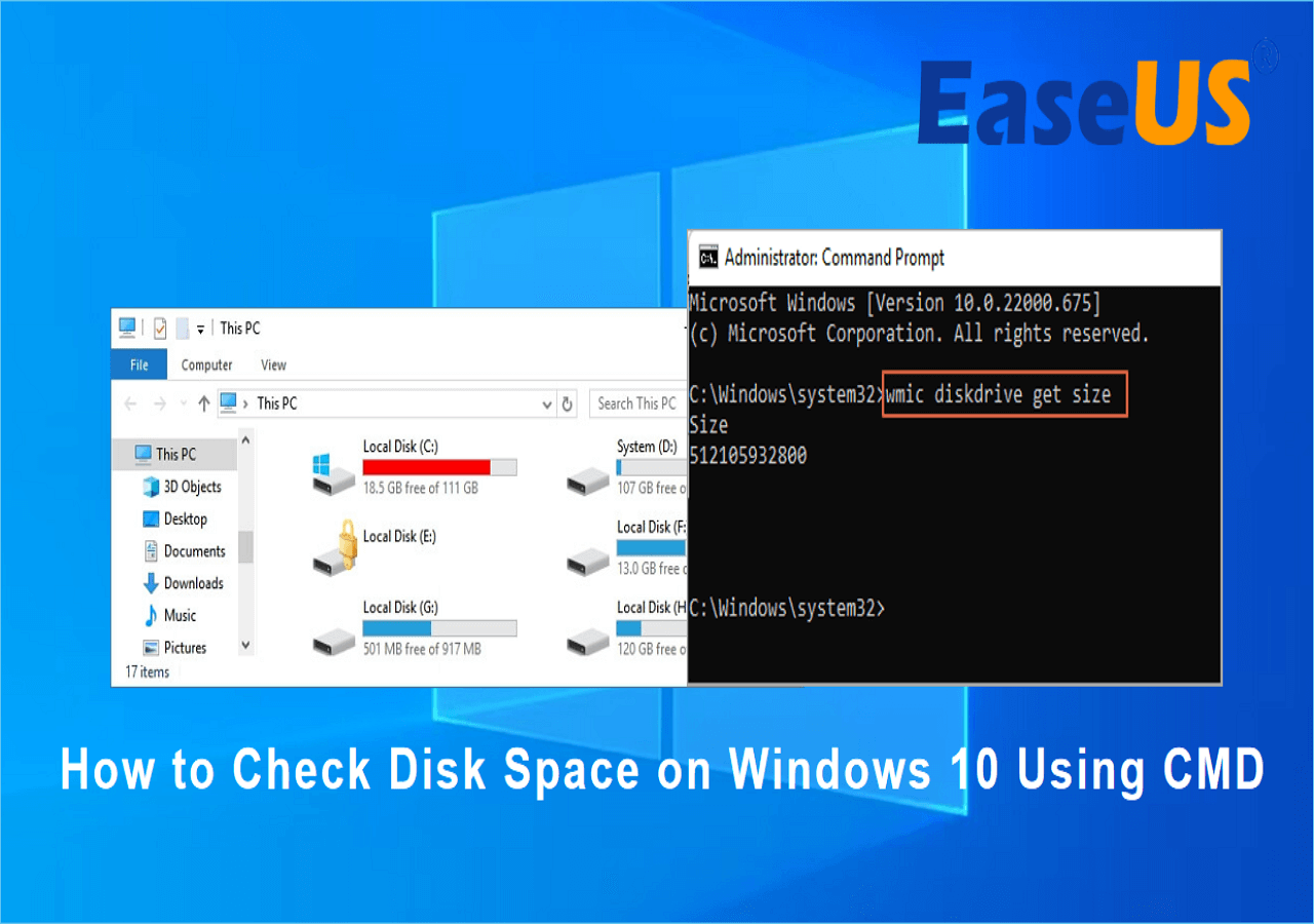 How to Check Disk Space on Windows 10 Using CMD [Full Guide]
