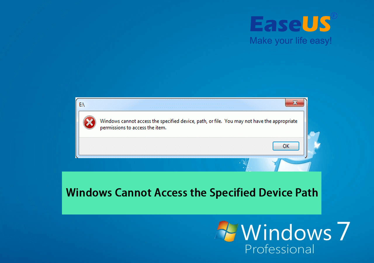 Windows Cannot Access the Specified Device Path Windows 7 EaseUS