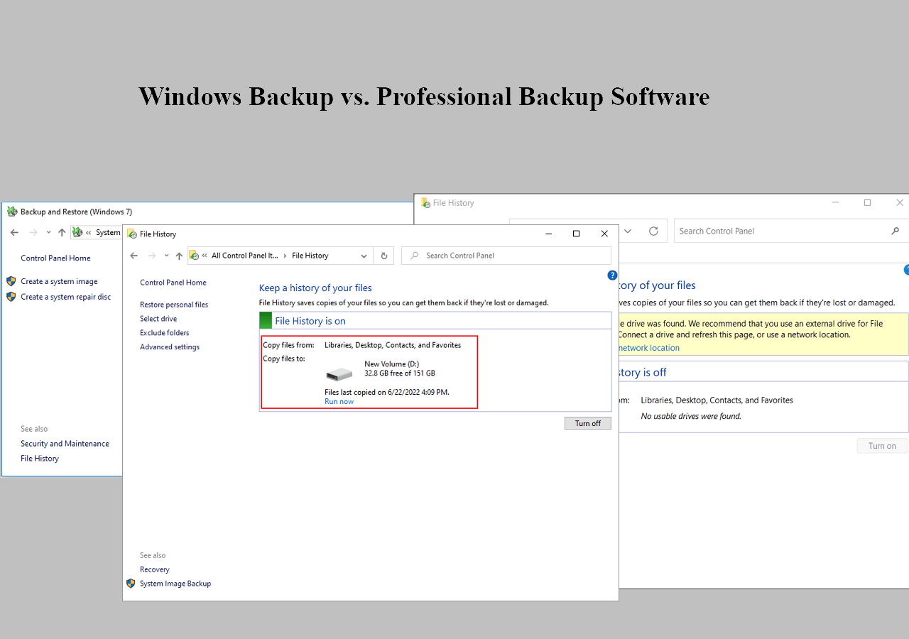 Windows Backup vs. Professional Backup Software (Pros & Cons) EaseUS