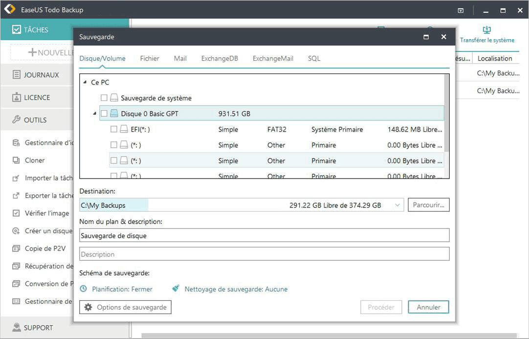 EaseUS Todo Backup pour entreprise comprend quatre éditions de