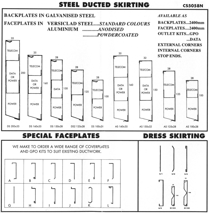 Easi Ducted Skirting Electrical, Aluminium and Steel Ducting Skirting