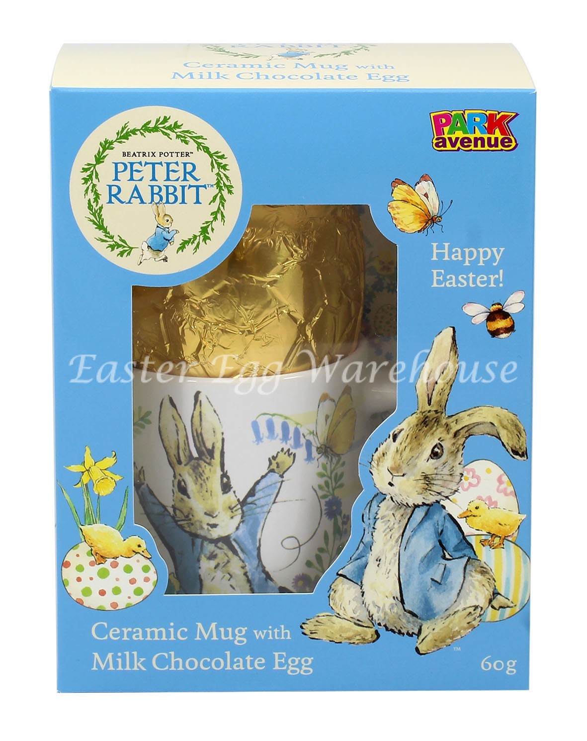 Peter Rabbit Ceramic Mug & Egg 60g Easter Egg Warehouse