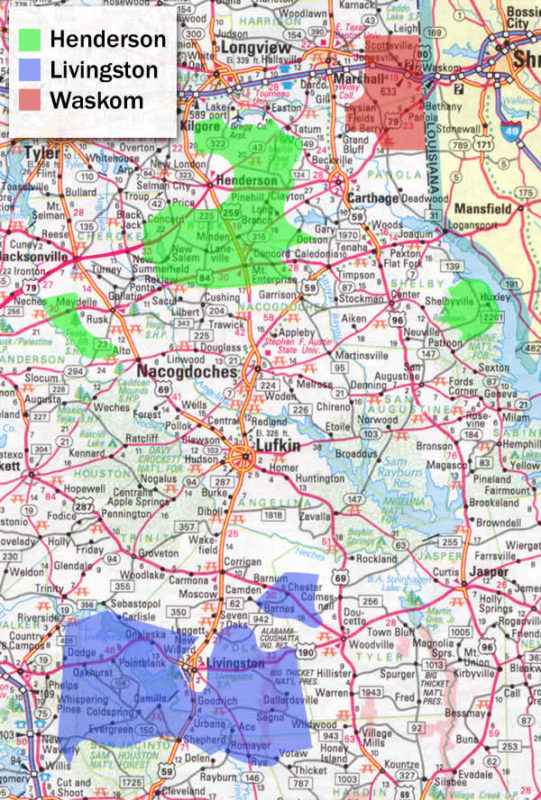 Service Area Eastex Telephone