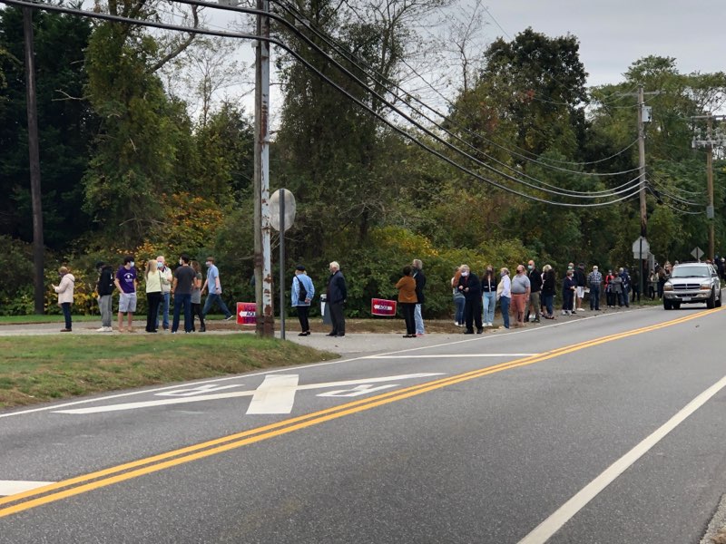 Long Lines at Local Polling Sites as Early Voting Begins The East