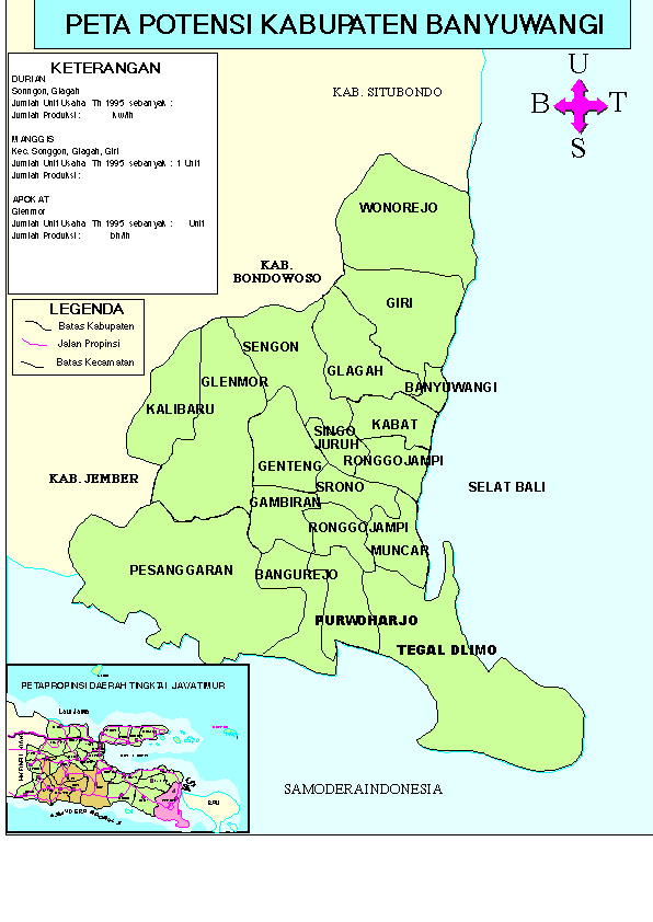 peta kota kabupaten banyuwangi view banyuwangi regency map click here