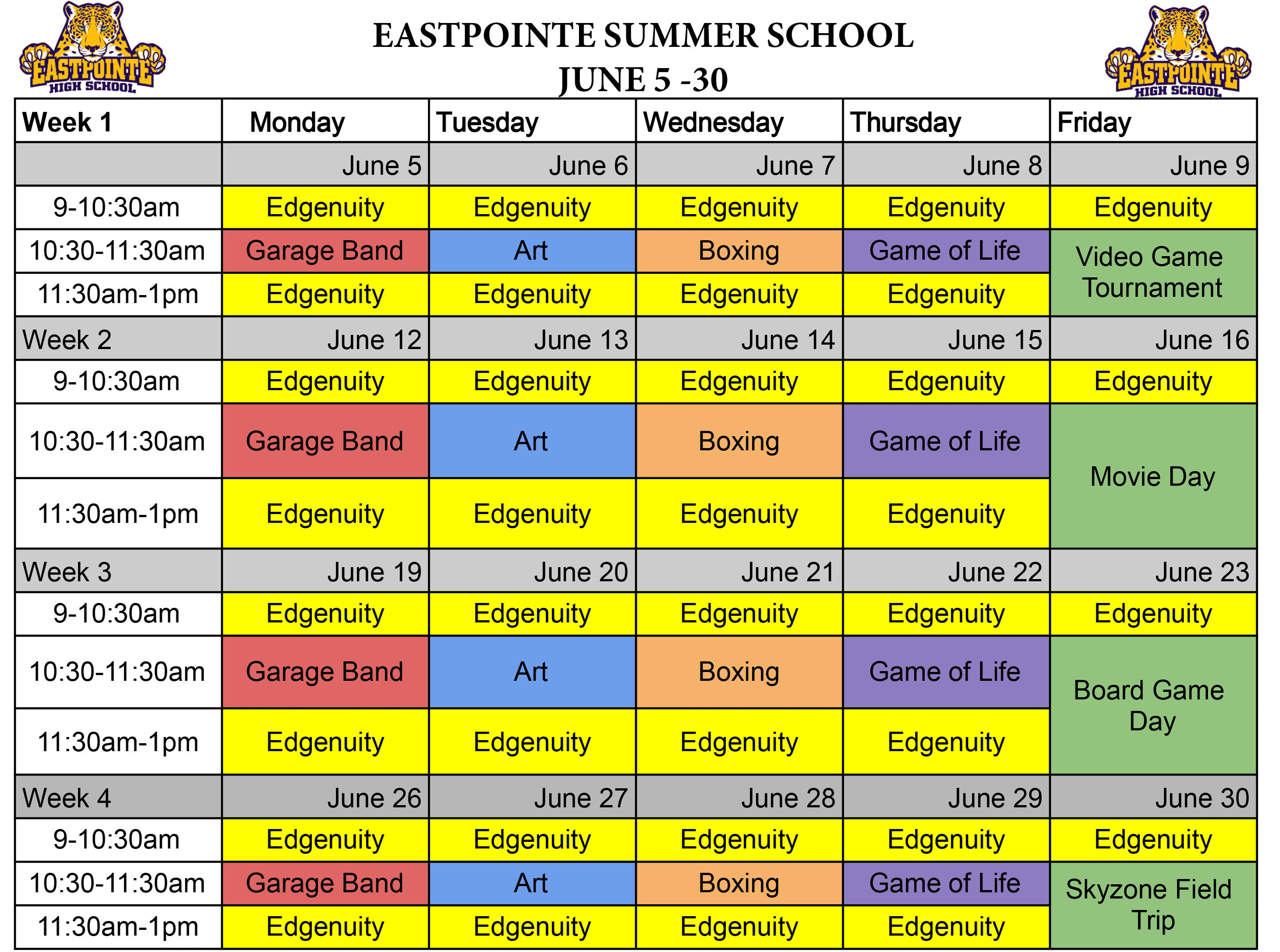 Summer School Eastpointe High School