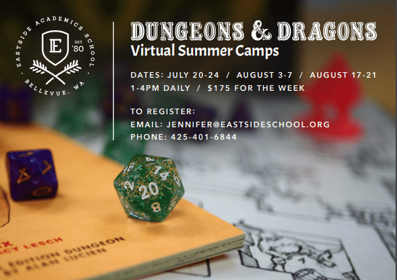 Dungeons and Dragons Camp Payment Eastside Academics School