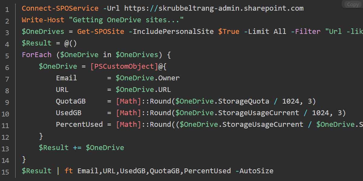 OneDrive Usage Report With PowerShell Easy365Manager
