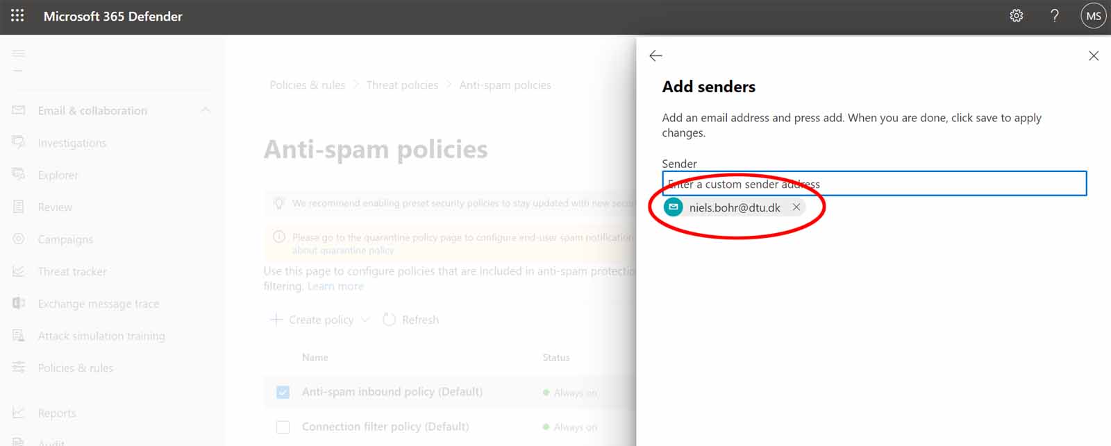 How to Whitelist a Sender in Office 365 Easy365Manager