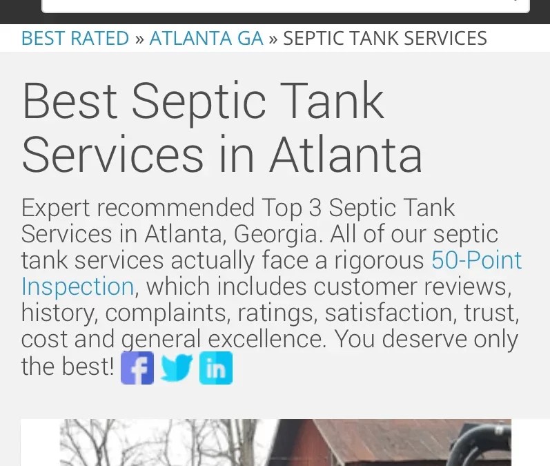 BEST SEPTIC COMPANY IN ATLANTA GA BEST SEPTIC TANK SERVICES IN