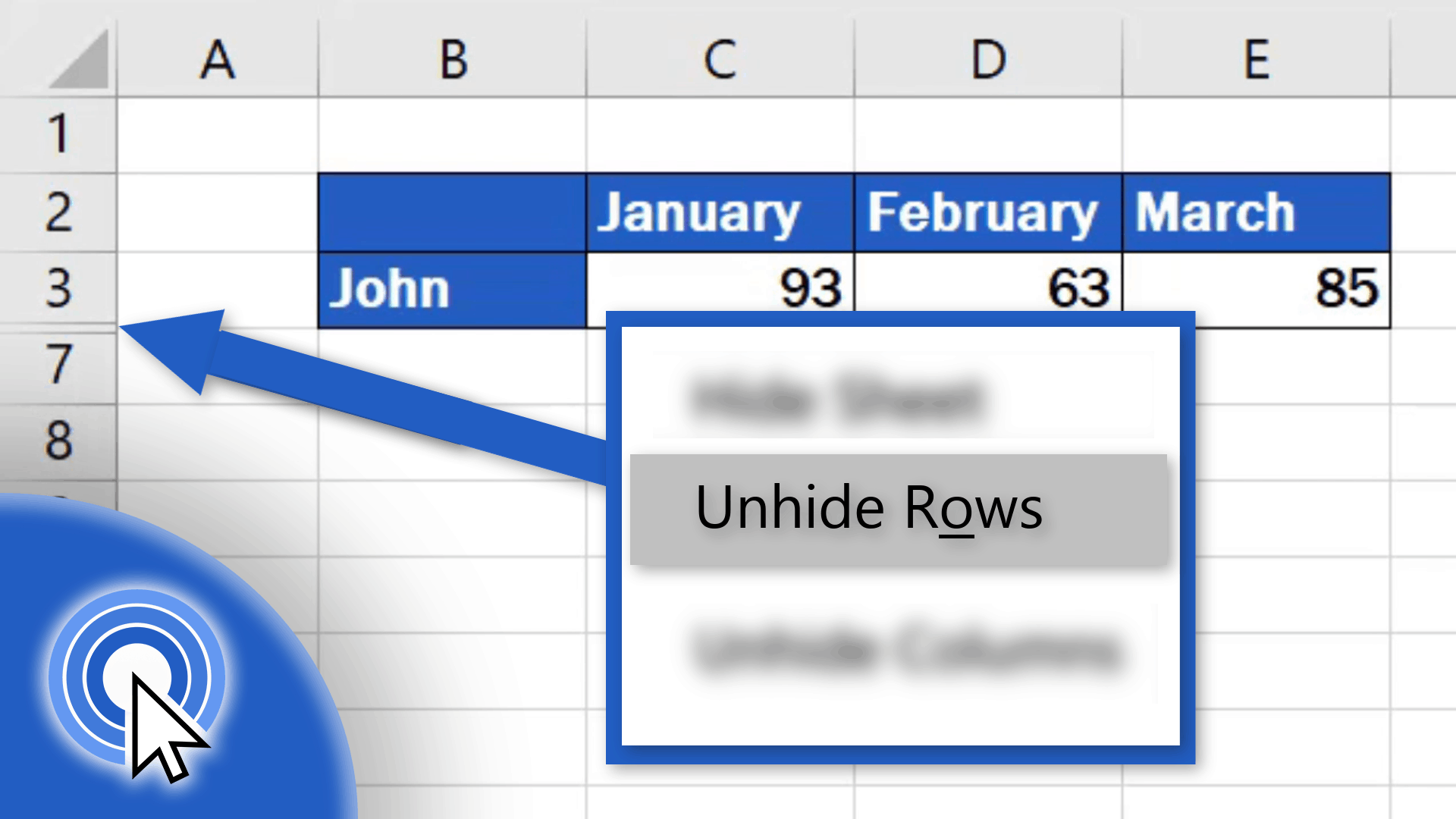 How to Unhide Rows in Excel