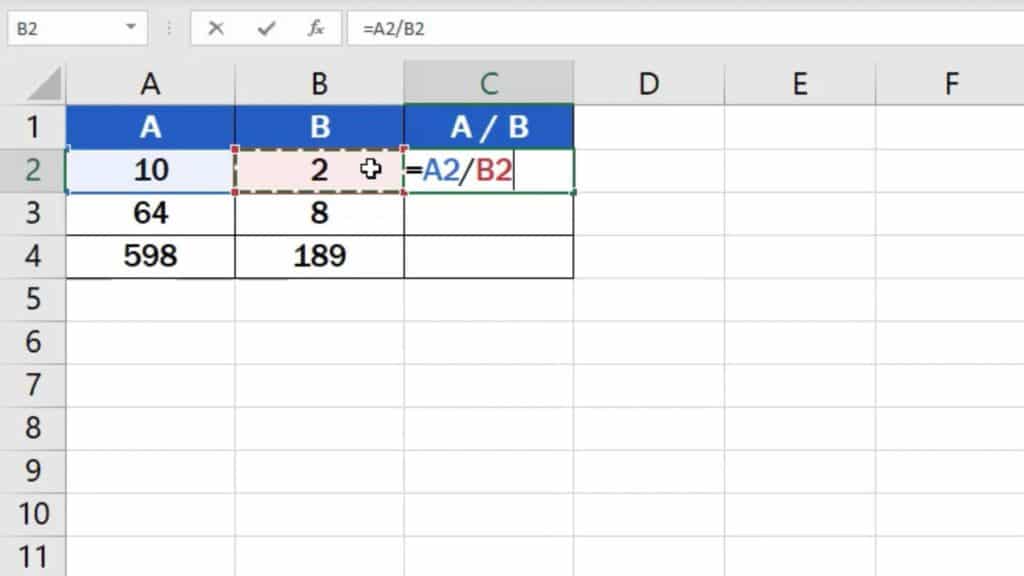 How to Divide Numbers in Excel (Basic way)