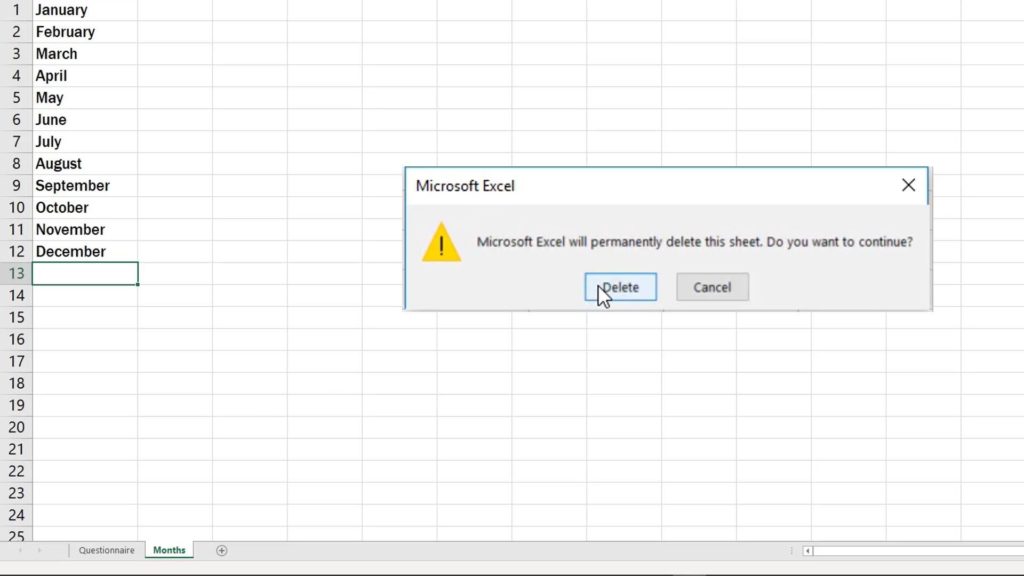 How to Delete Sheet in Excel