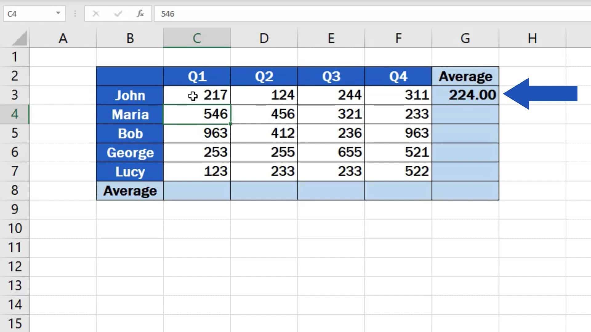 How to Calculate the Average in Excel