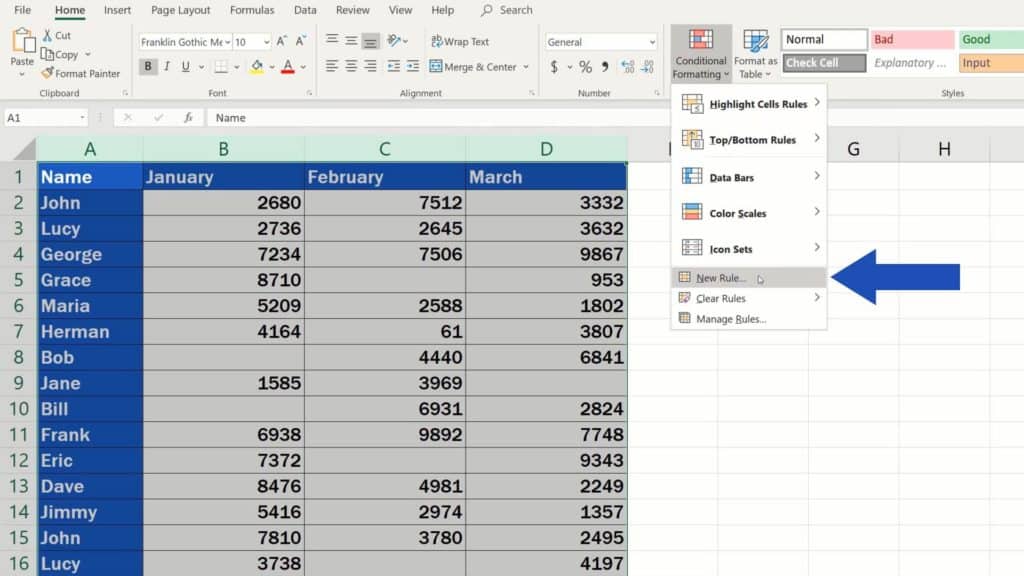 How to Highlight Blank Cells in Excel (Conditional Formatting)