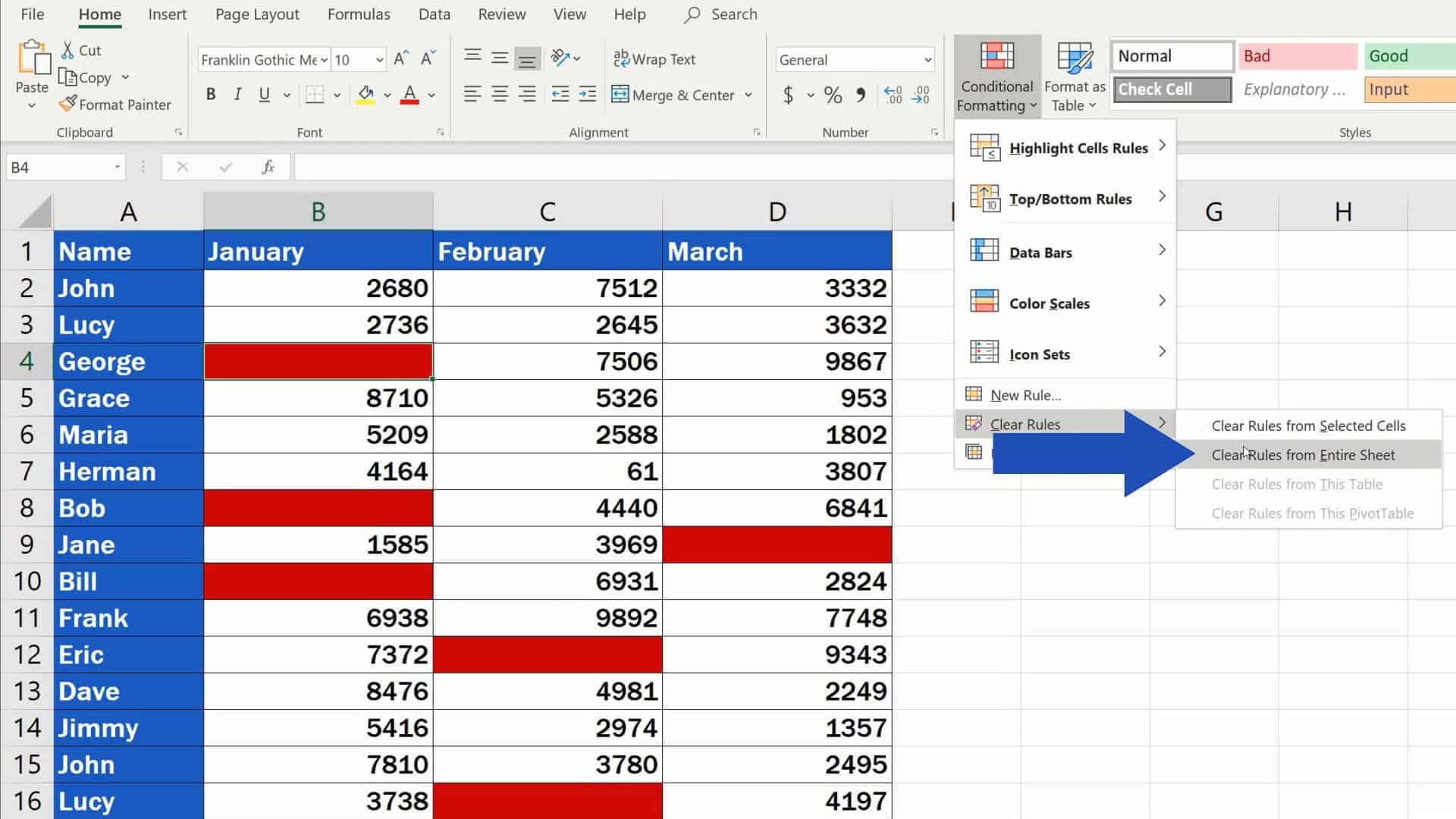 How to Highlight Blank Cells in Excel (Conditional Formatting)