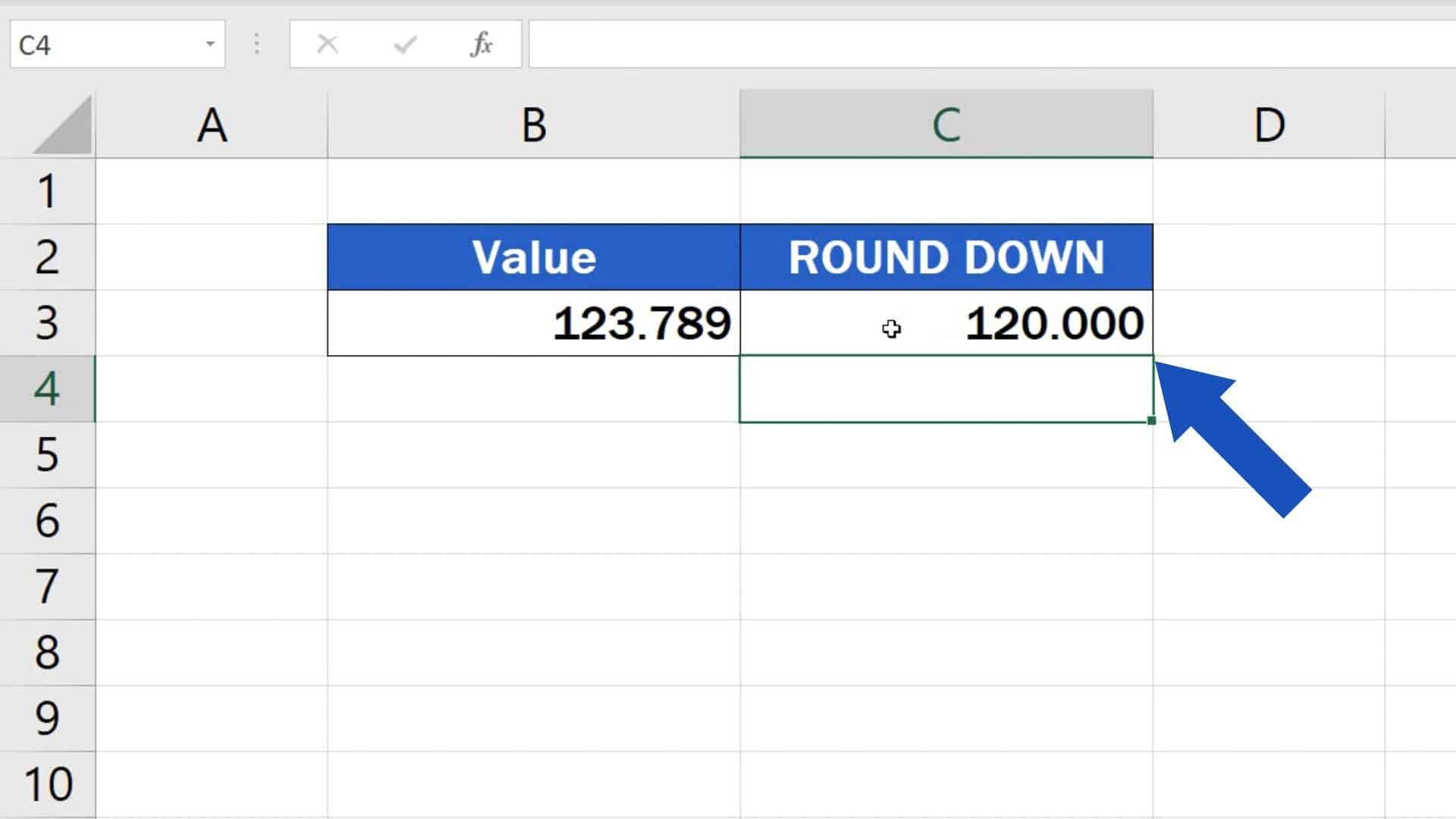 How to ROUND DOWN in Excel