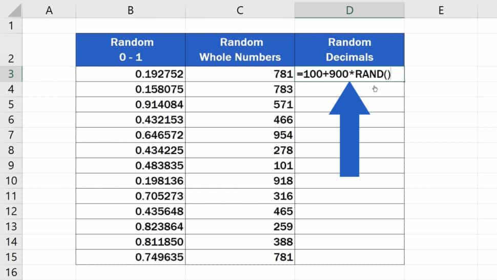 How to Generate Random Numbers in Excel (3 Different Ways)