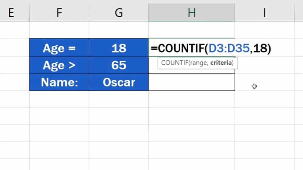 How to Use the COUNTIF Function in Excel